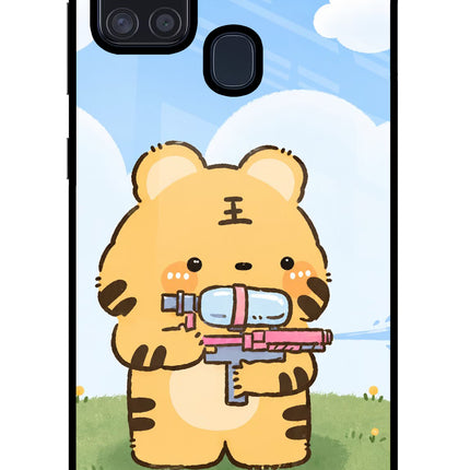 Tiger Treat Samsung A21s Glass Case