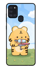 Tiger Treat Samsung A21s Glass Case