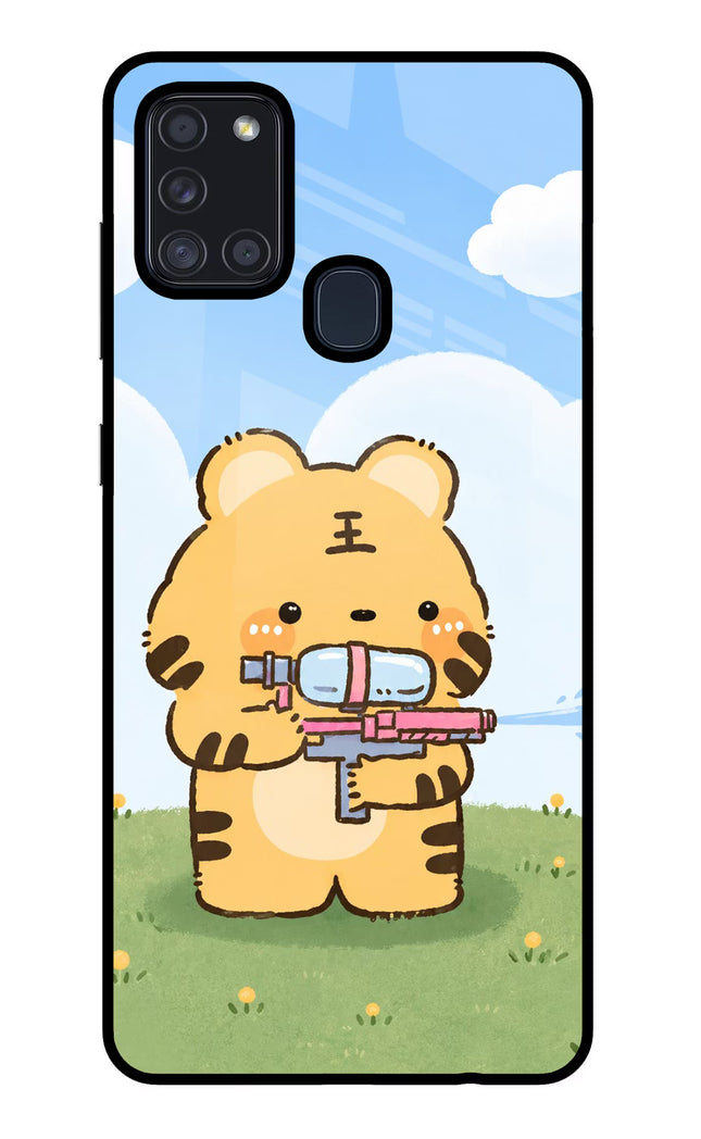 Tiger Treat Samsung A21s Glass Case