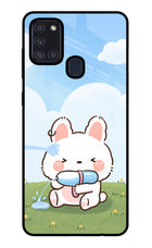 Bunny Treat Samsung A21s Glass Case
