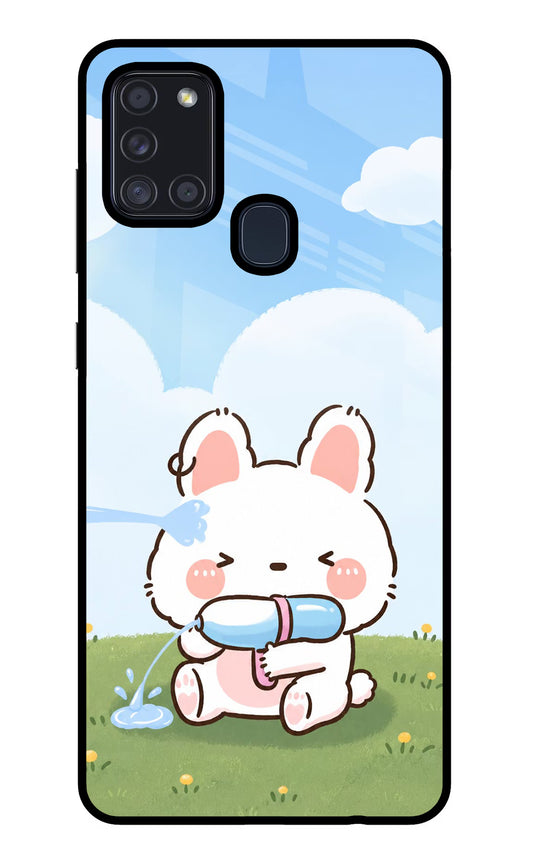 Bunny Treat Samsung A21s Glass Case
