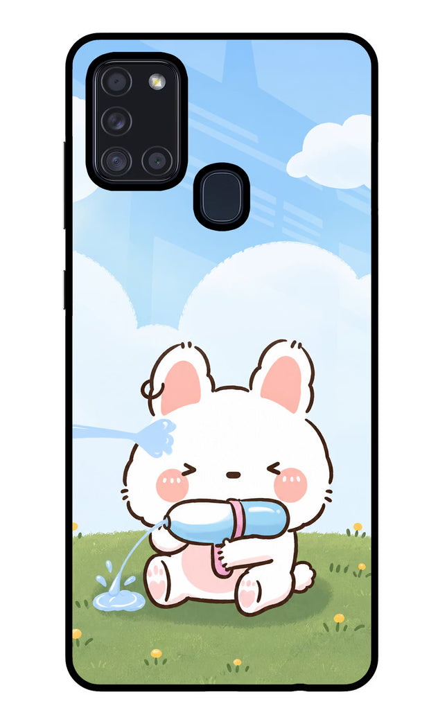 Bunny Treat Samsung A21s Glass Case
