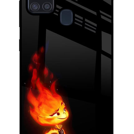 Ember Flame Samsung A21s Glass Case