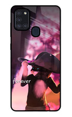 Forever Cat Samsung A21s Glass Case