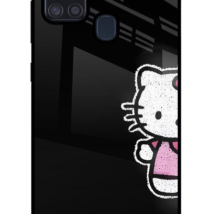 Kitty Charm Samsung A21s Glass Case