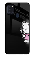 Kitty Charm Samsung A21s Glass Case