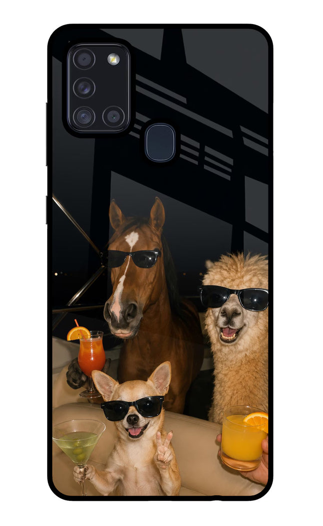 Party Squad Samsung A21s Glass Case
