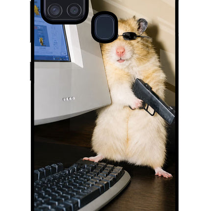 Hacker Hamster Samsung A21s Glass Case