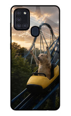 Rollercoaster Dog Samsung A21s Glass Case