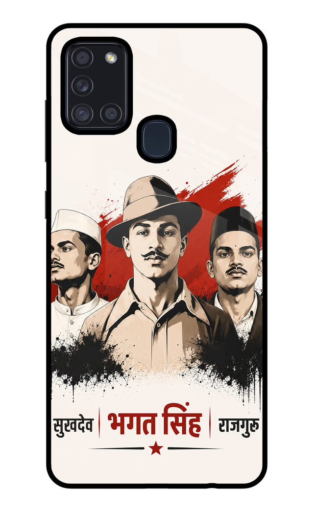 Bhagat Singh Trio Samsung A21s Glass Case