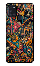 Folk Print Samsung A21s Glass Case