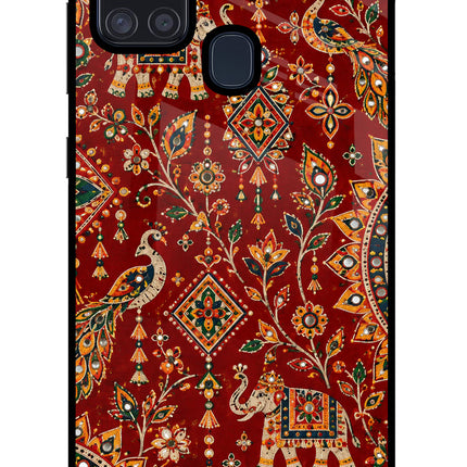 Laal Riwaaz Samsung A21s Glass Case