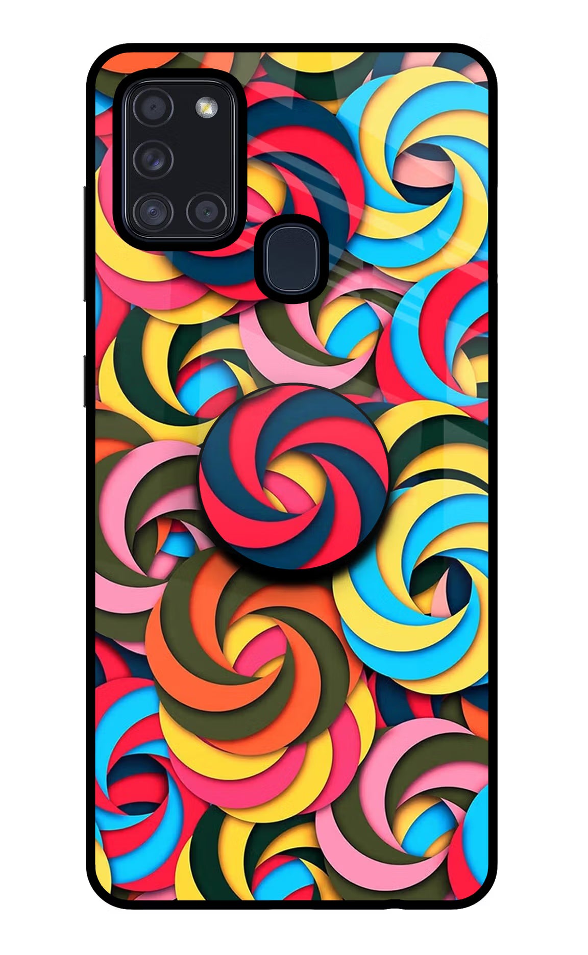 Spiral Pattern Samsung A21s Pop Case by Casekaro