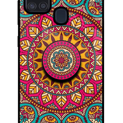 Mandala Samsung A21s Glass Case