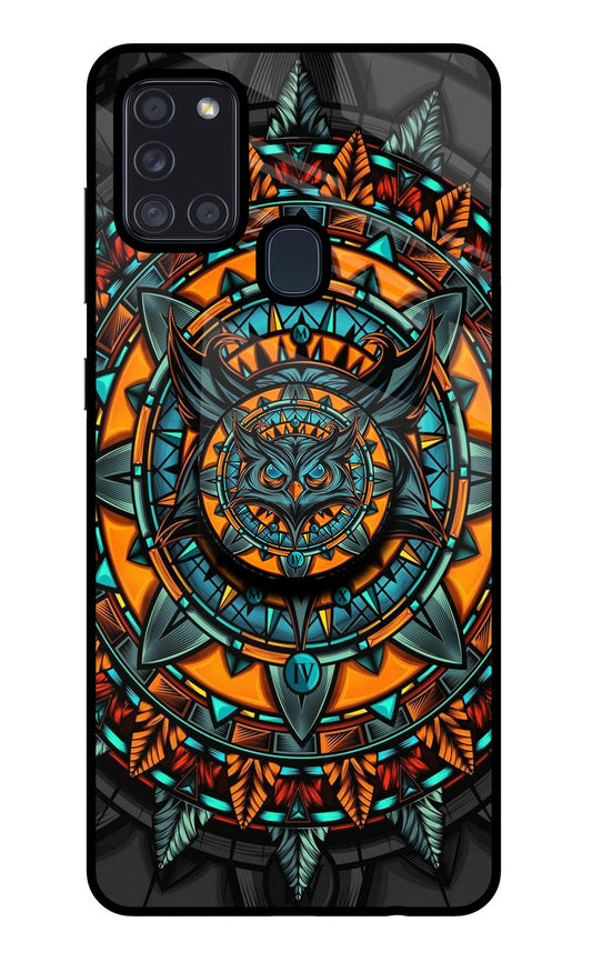 Angry Owl Samsung A21s Glass Case