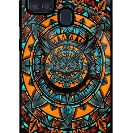Angry Owl Samsung A21s Glass Case
