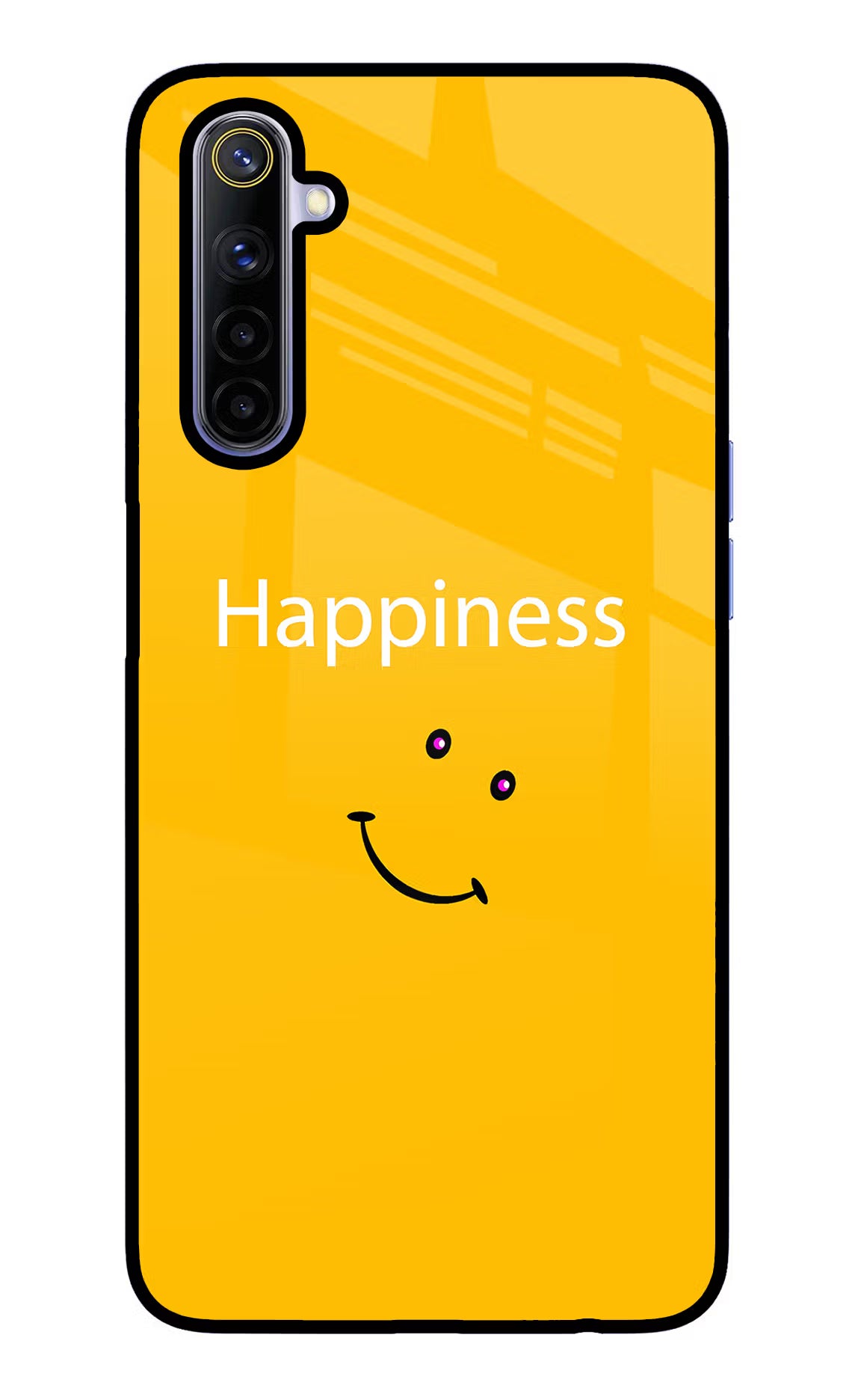 Happiness With Smiley Realme 6/6i Glass Case Back Cover by Casekaro