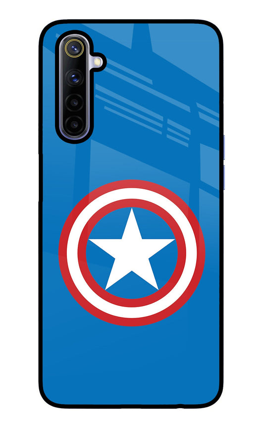 Captain America Logo Realme 6/6i Glass Case
