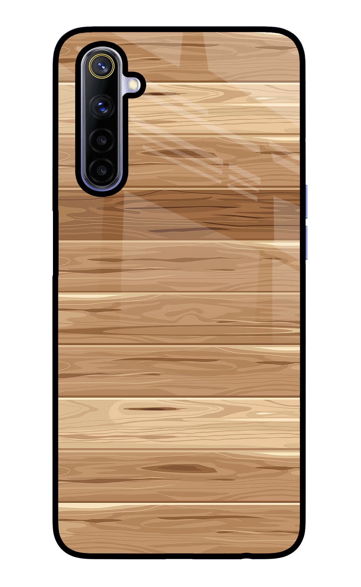 Wooden Vector Realme 6/6i Glass Case Back Cover by Casekaro