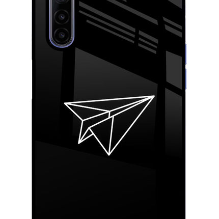 Paper Plane White Realme 6/6i Glass Case