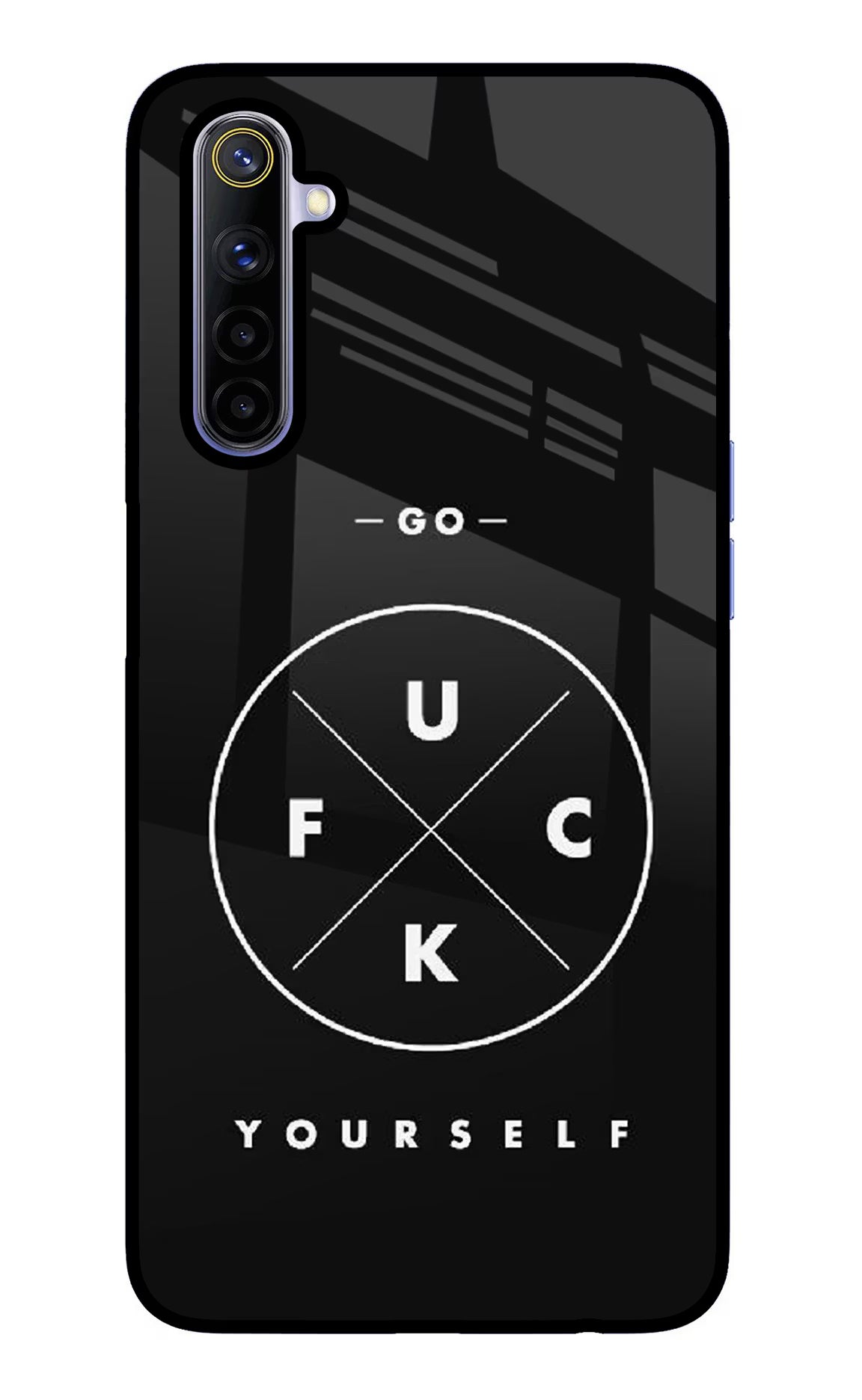 Go Fuck Yourself Realme 6/6i Glass Case Back Cover by Casekaro