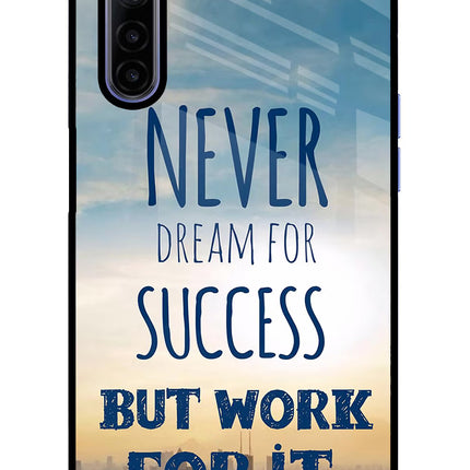 Never Dream For Success But Work For It Realme 6/6i Glass Case Back Cover by Casekaro