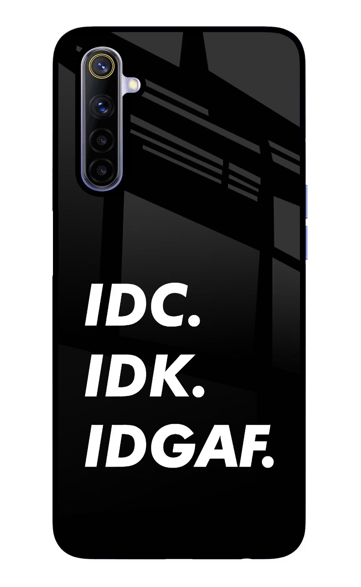 Idc Idk Idgaf Realme 6/6i Glass Case Back Cover by Casekaro