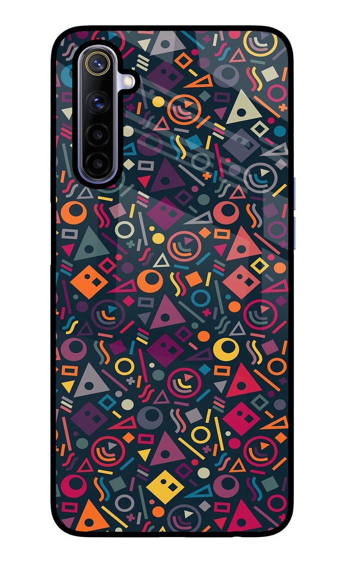 Geometric Abstract Realme 6/6i Glass Case Back Cover by Casekaro