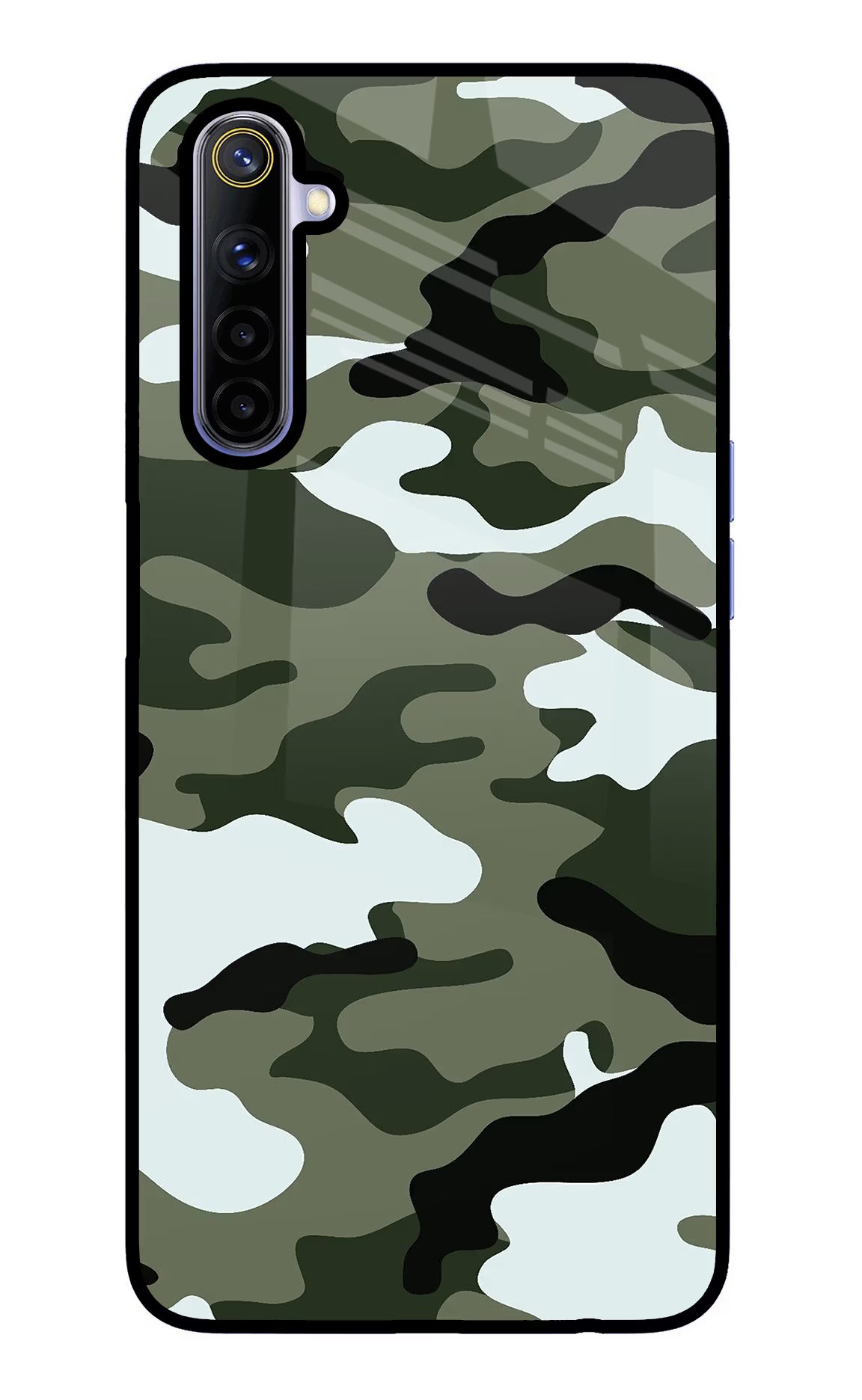 Camouflage Realme 6/6i Glass Case Back Cover by Casekaro