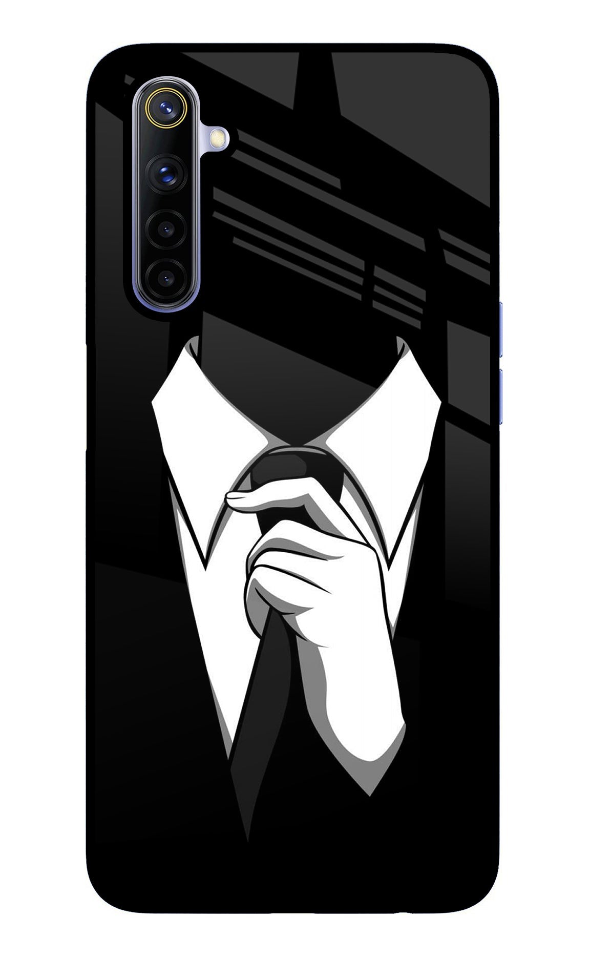 Black Tie Realme 6/6i Glass Case