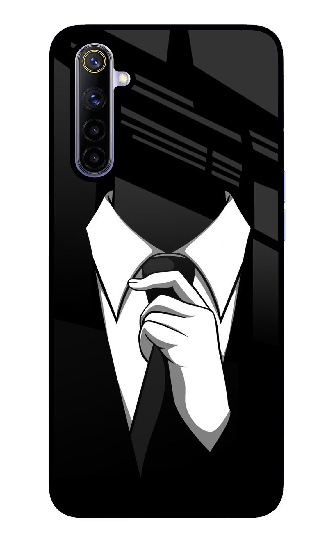 Black Tie Realme 6/6i Glass Case Back Cover by Casekaro