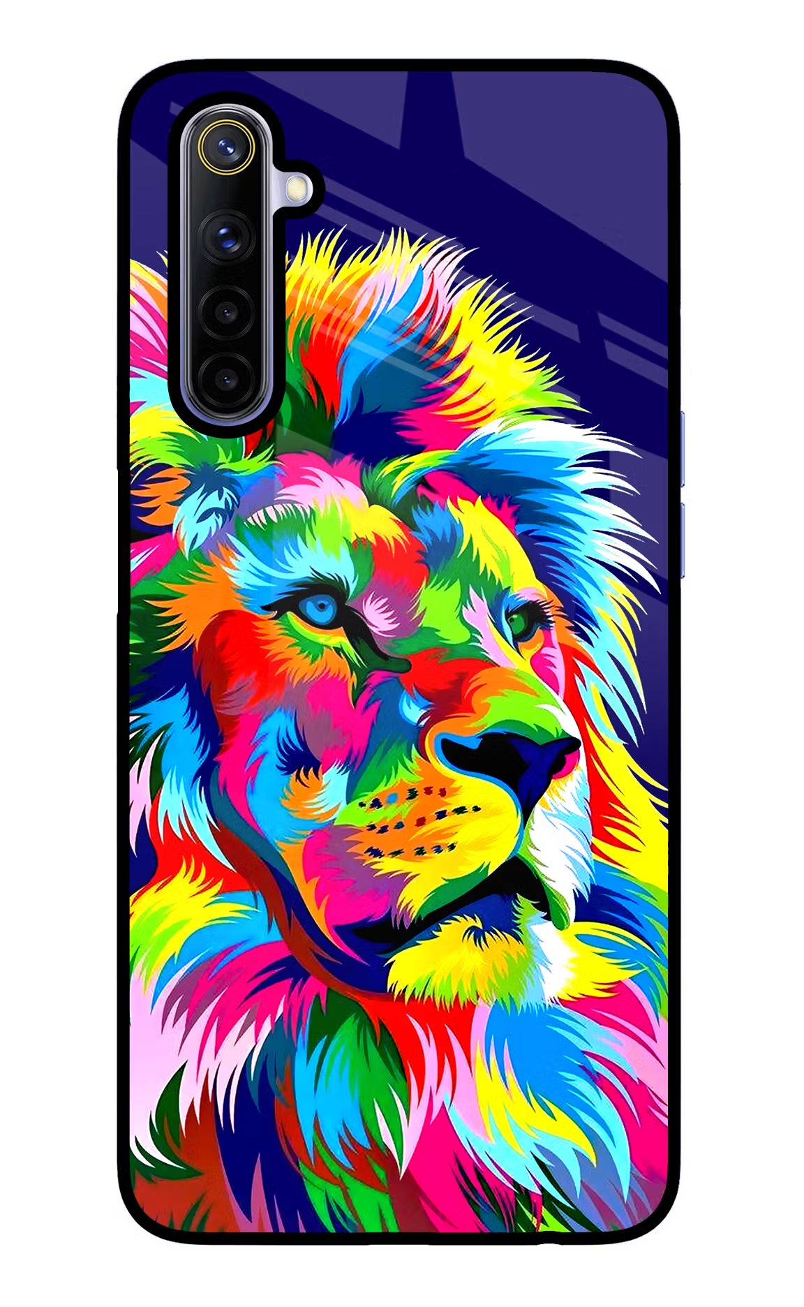 Vector Art Lion Realme 6/6i Glass Case Back Cover by Casekaro