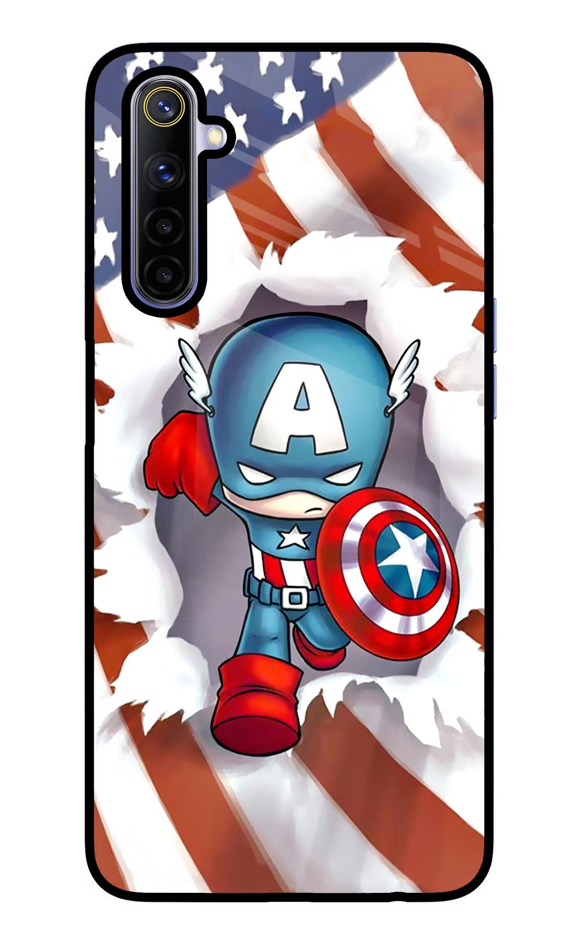 Captain America Realme 6/6i Glass Case Back Cover by Casekaro
