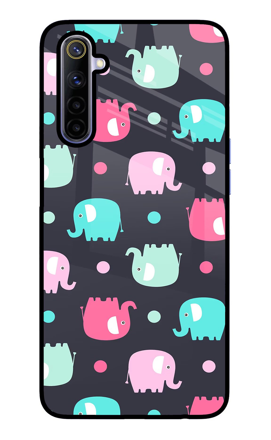 Elephants Realme 6/6i Glass Case Back Cover by Casekaro