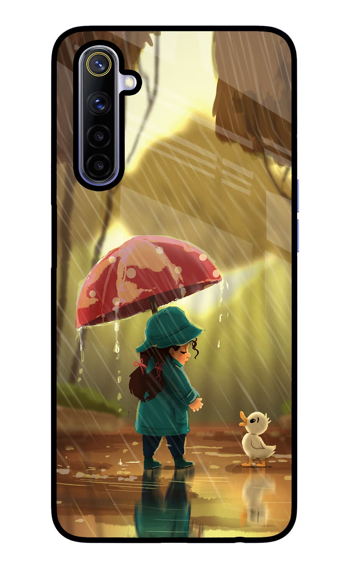 Rainy Day Realme 6/6i Glass Case Back Cover by Casekaro