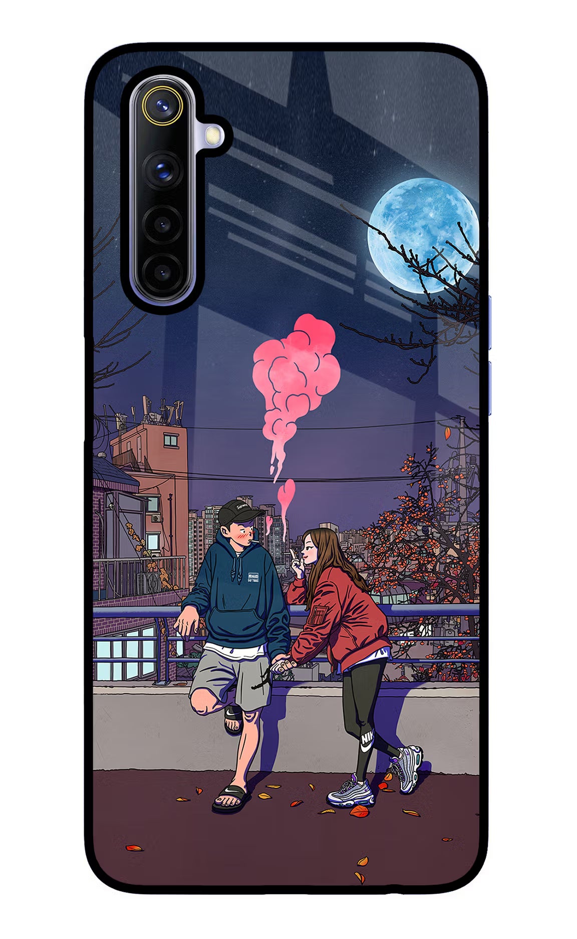 Chilling Couple Realme 6/6i Glass Case Back Cover by Casekaro