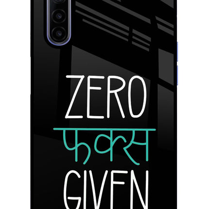 Zero Fucks Given Realme 6/6i Glass Case Back Cover by Casekaro