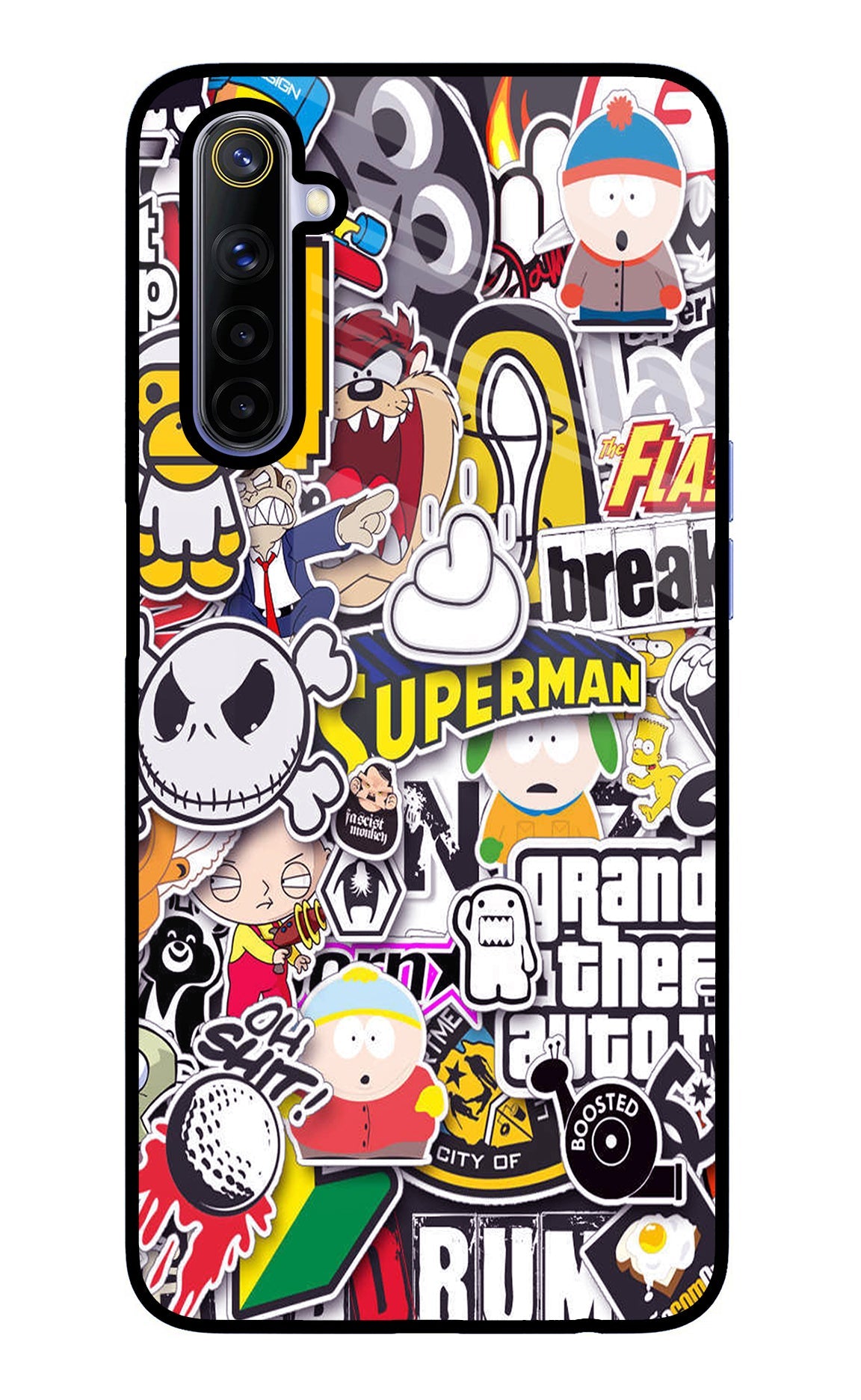 Sticker Bomb Realme 6/6i Glass Case