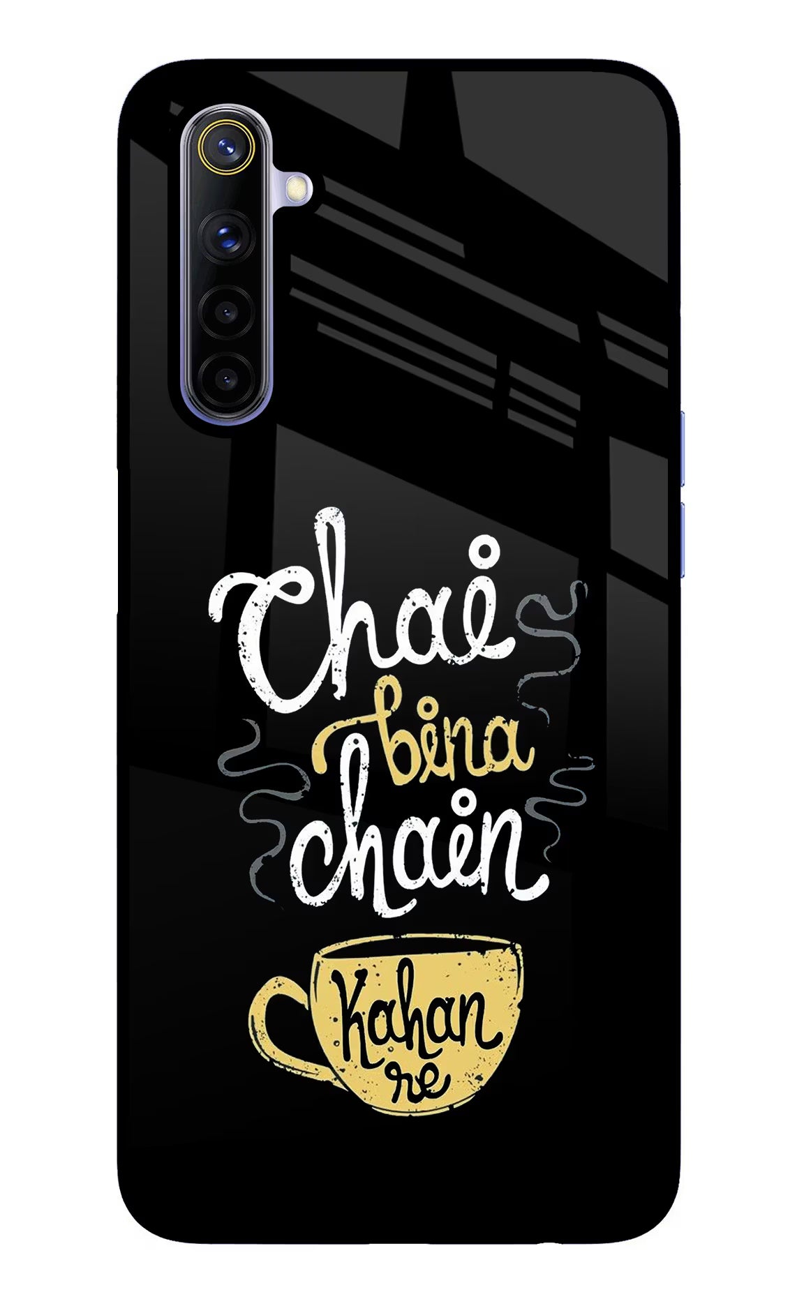 Chai Bina Chain Kaha Re Realme 6/6i Glass Case Back Cover by Casekaro