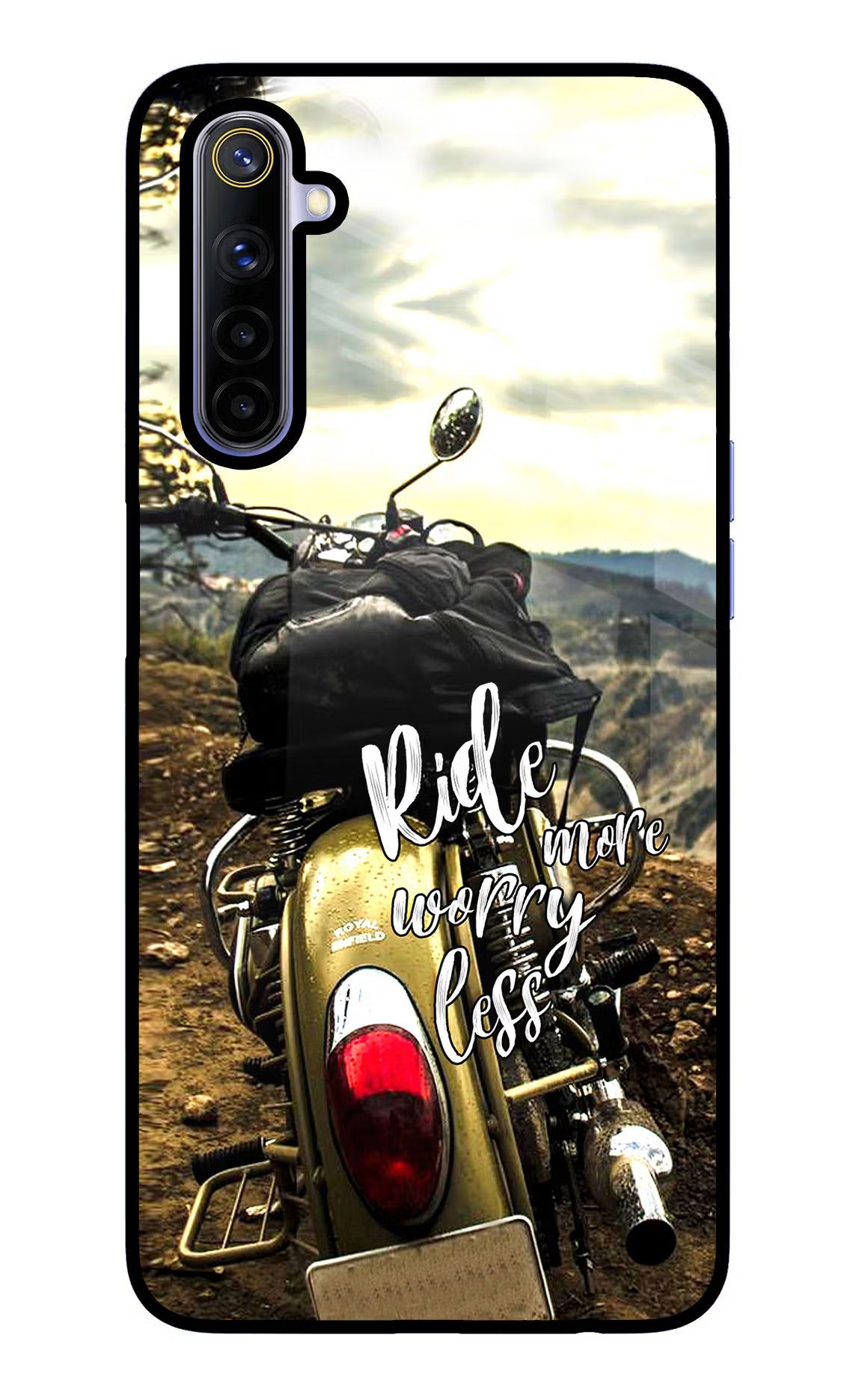 Ride More Worry Less Realme 6/6i Glass Case Back Cover by Casekaro