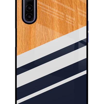 Blue and white wooden Realme 6/6i Glass Case