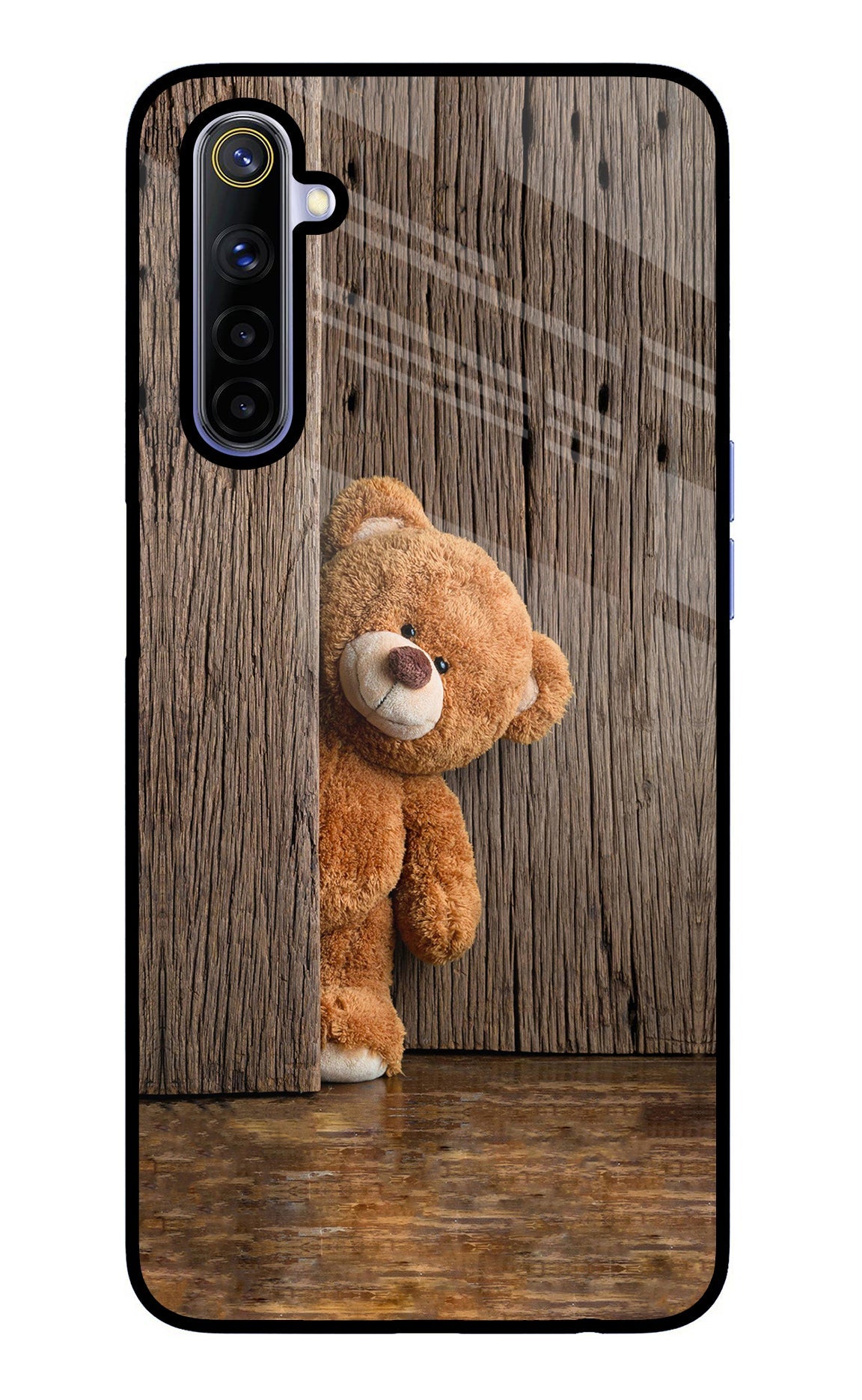 Teddy Wooden Realme 6/6i Glass Case