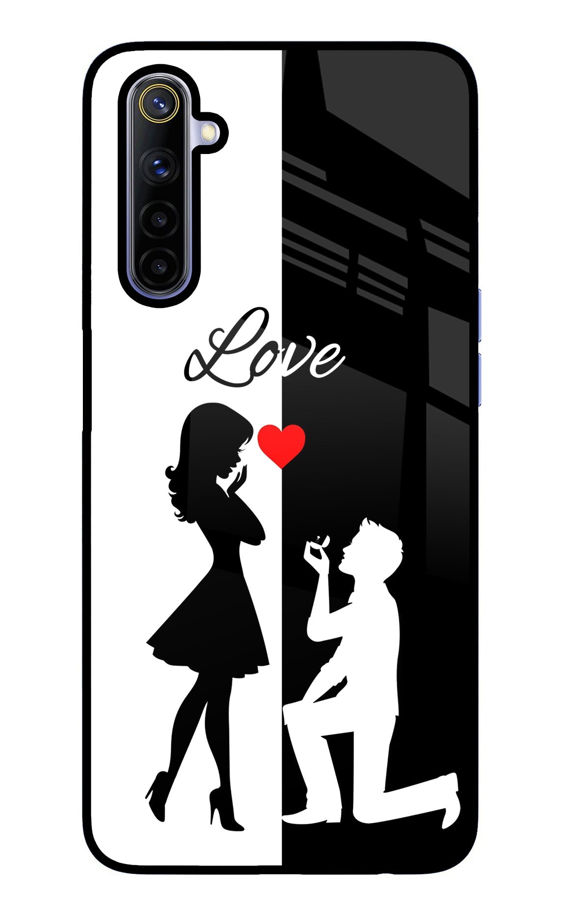 Love Propose Black And White Realme 6/6i Glass Case