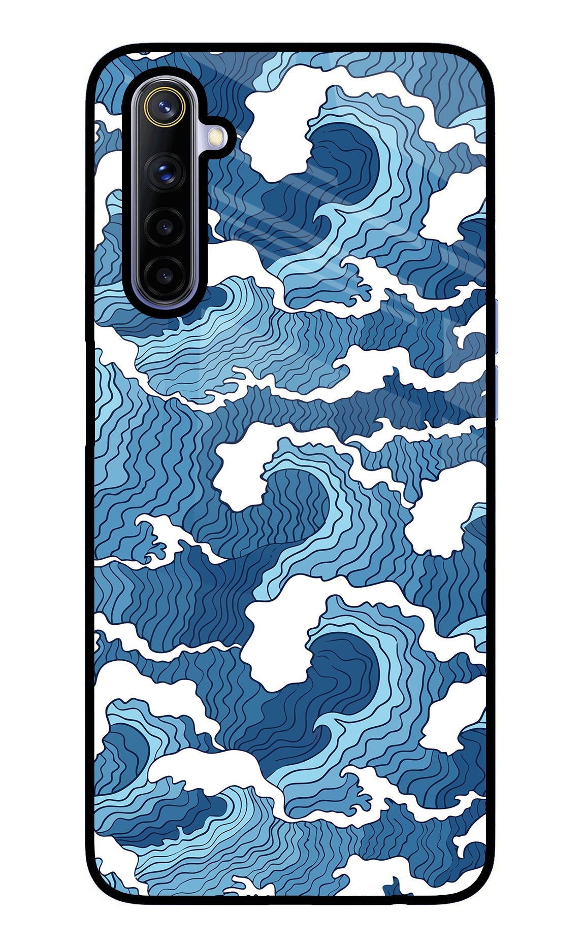 Blue Waves Realme 6/6i Glass Case