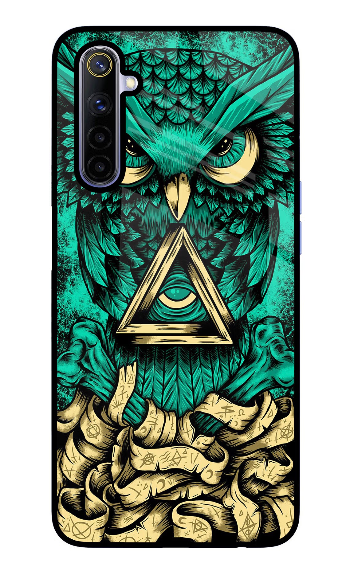 Green Owl Realme 6/6i Glass Case