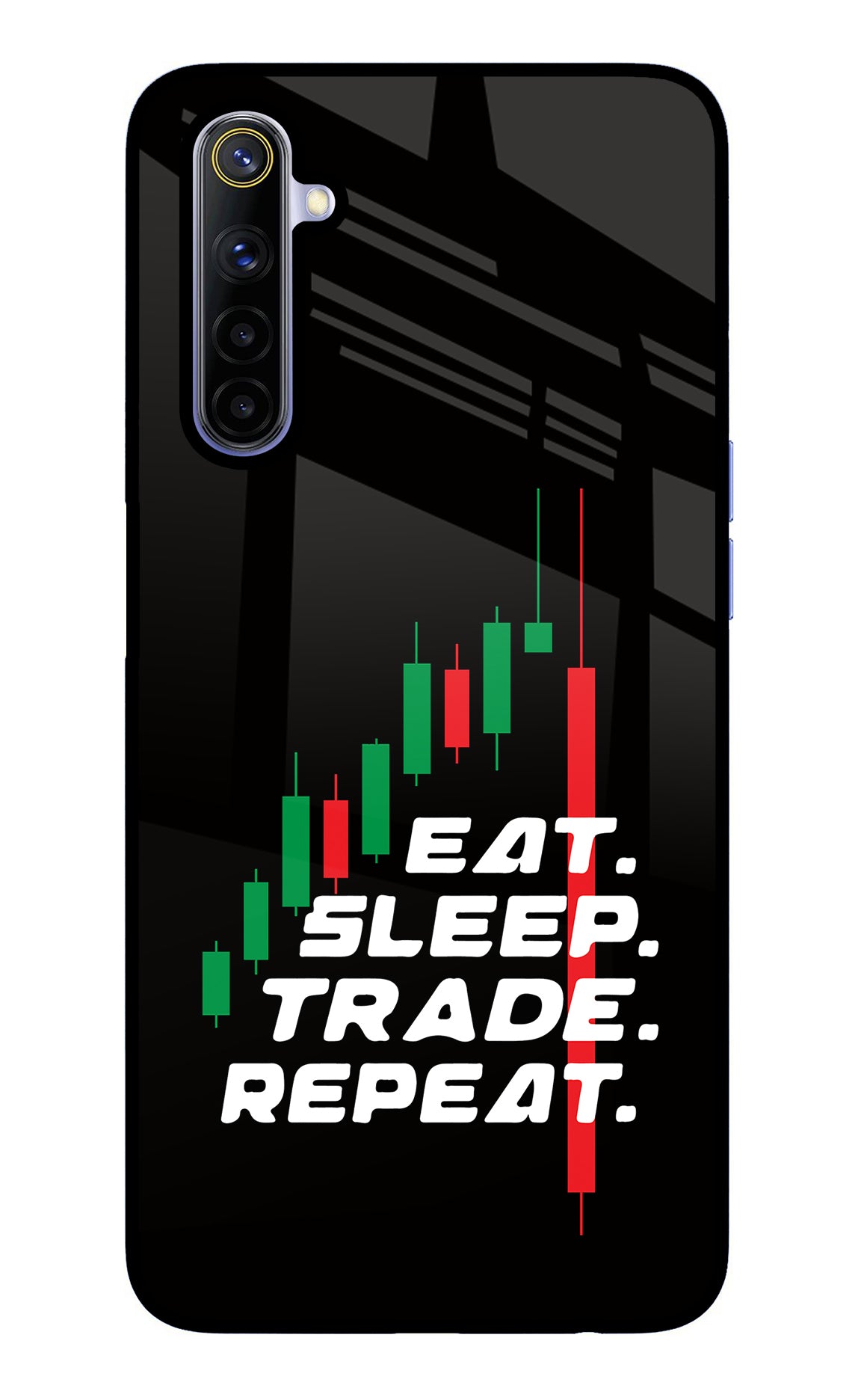 Eat Sleep Trade Repeat Realme 6/6i Glass Case