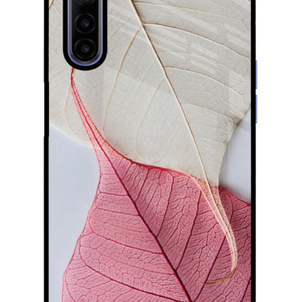 White Pink Leaf Realme 6/6i Glass Case