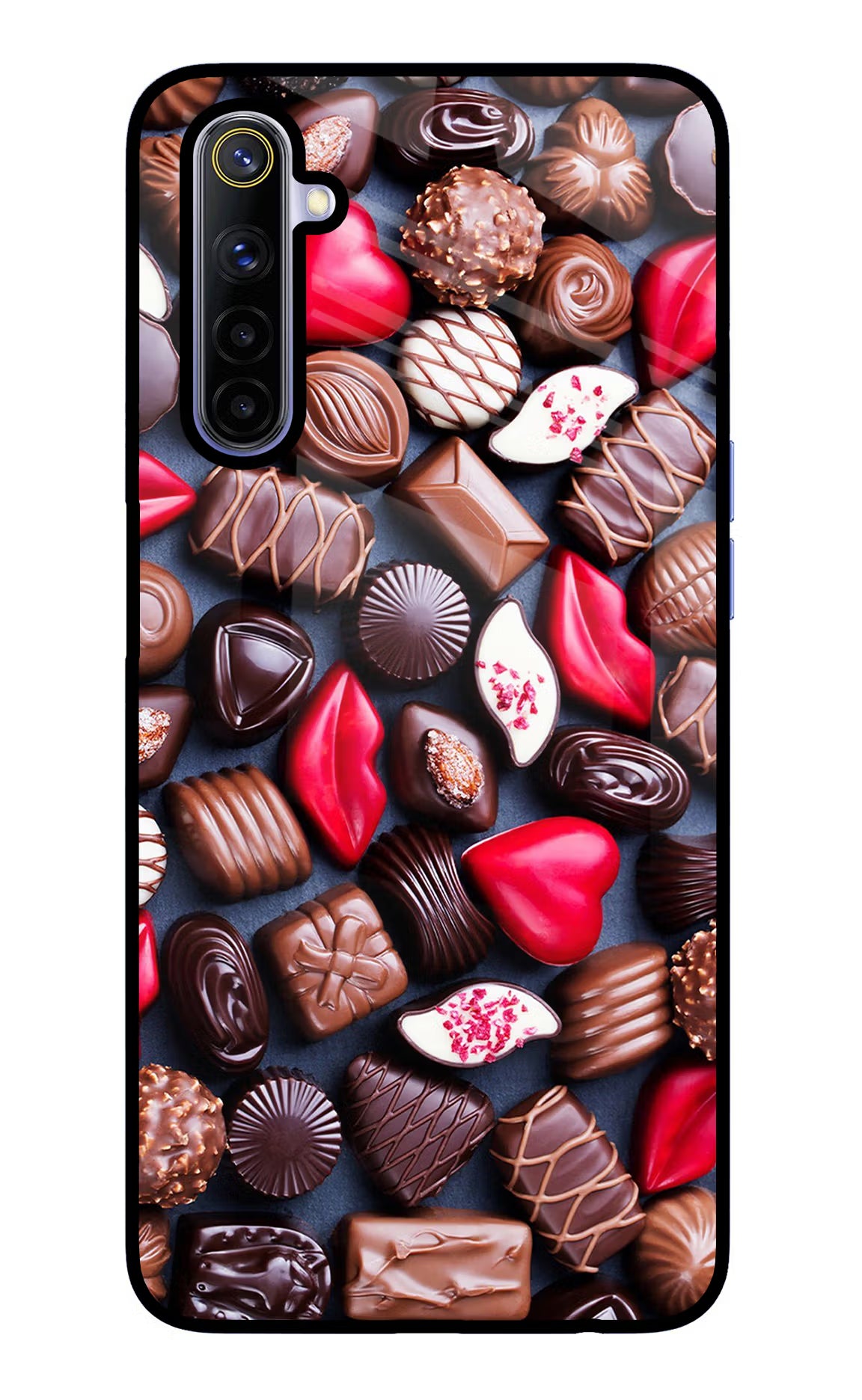 Chocolates Realme 6/6i Glass Case Back Cover by Casekaro