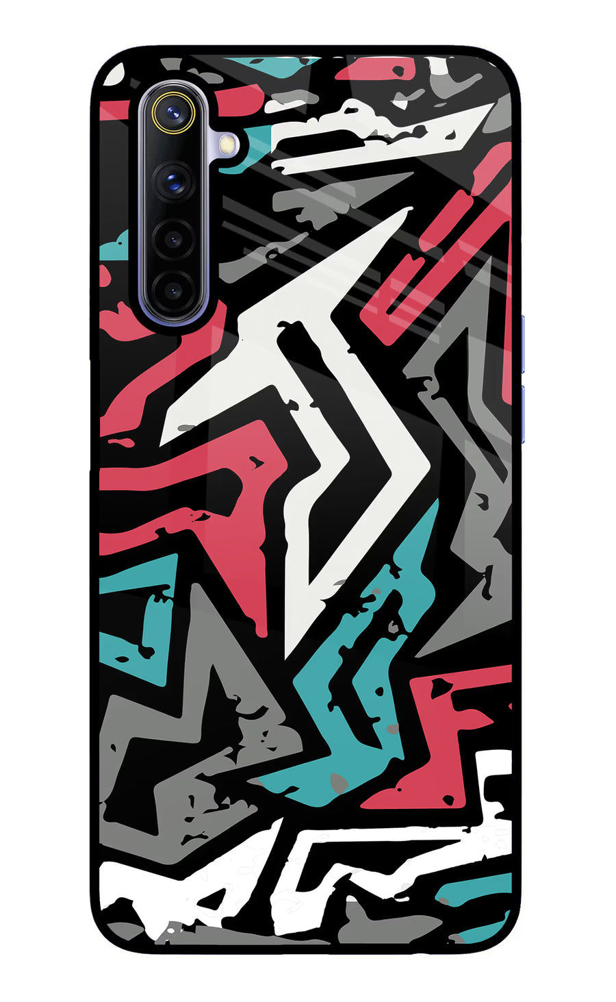Geometric Graffiti Realme 6/6i Back Cover, Glass case