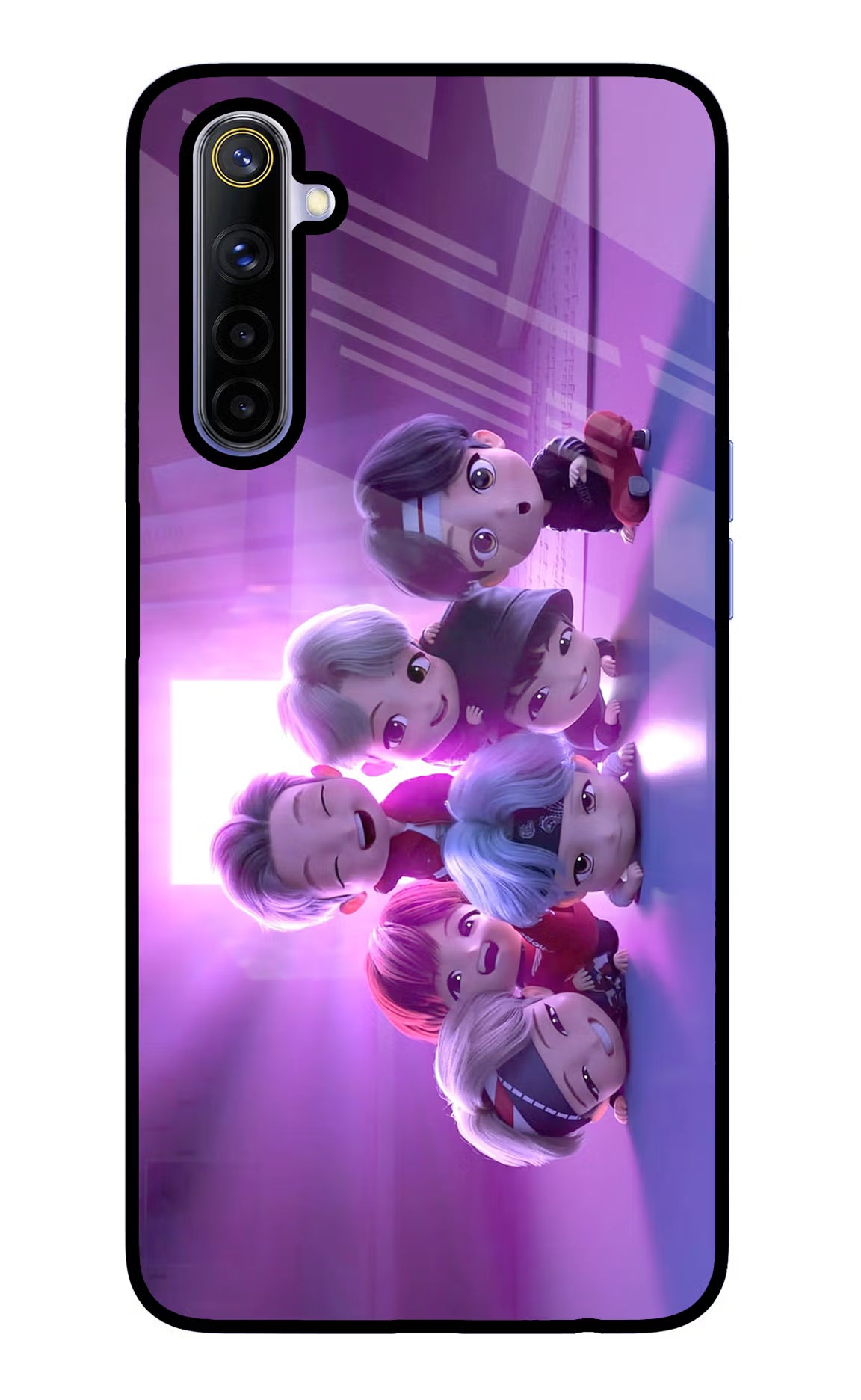 BTS Chibi Realme 6/6i Glass Case Back Cover by Casekaro